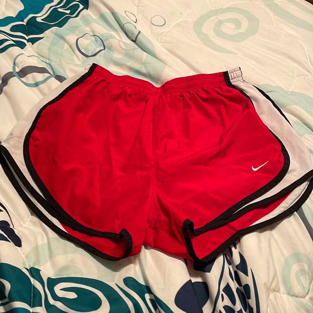 Red Nike tempo shorts